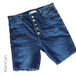 KANCAN | NWOT HIGH RISE BUTTON FLY CUTOFF JEAN SHORTS STRETCH | 13/30